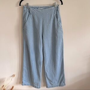 FOR THE REPUBLIC DENIM Light Wash Wide Leg Side Zip Jeans
